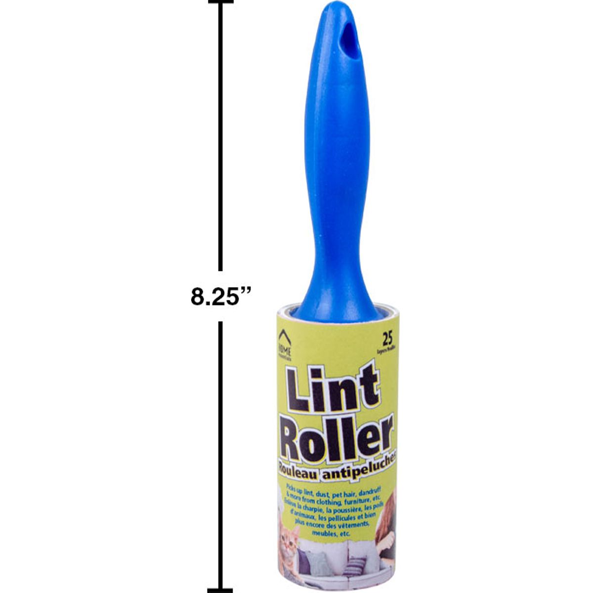 Rodillo para pelusa de 25 hojas con mango azul