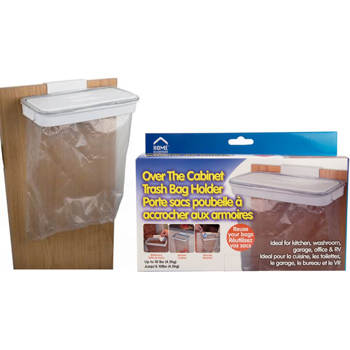 Soporte para bolsa de basura para colgar a gabinete de cocina