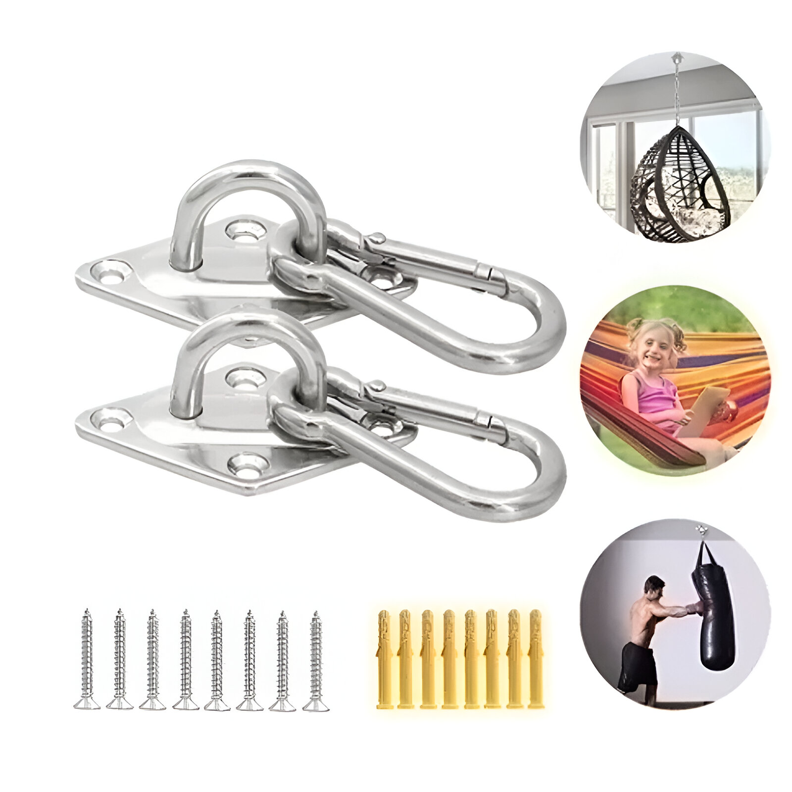 Set de 2 Ganchos para colgar hamaca.