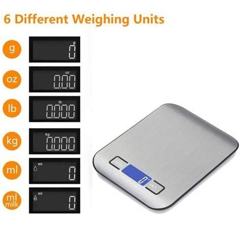 Balanza pesa digital de cocina para alimentos. 1g/5kg