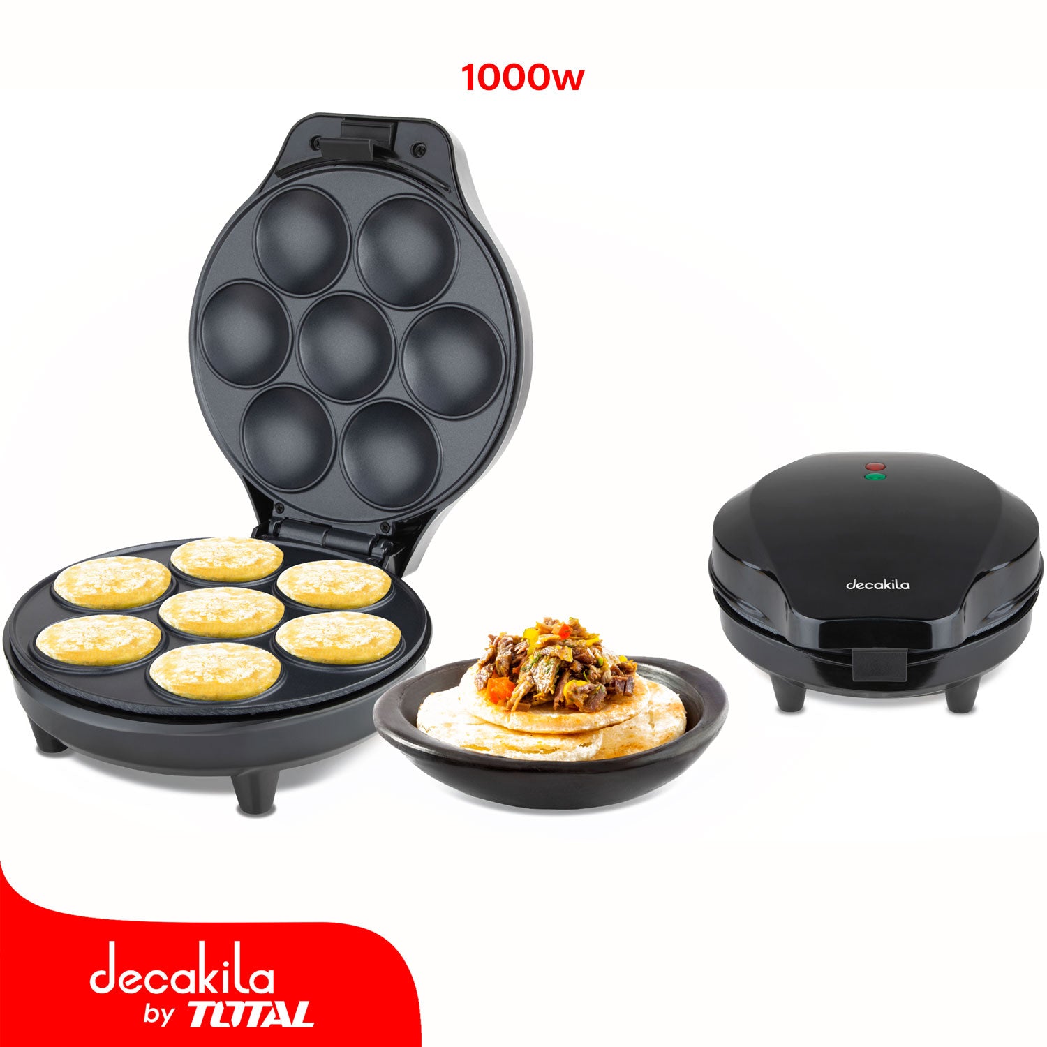 Arepa Maker Tosty Arepa 1000W 120V/60Hz, cierre de seguridad, recubrimiento antiadherente.