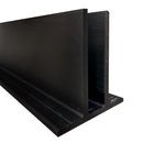 Perfil T invertido para baranda de vidrio. Acabado Negro. 5.85m de longitud