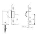 Conector Economico Muro Vidrio. 304 Satin. 52 Mm Perfor. 26 Mm