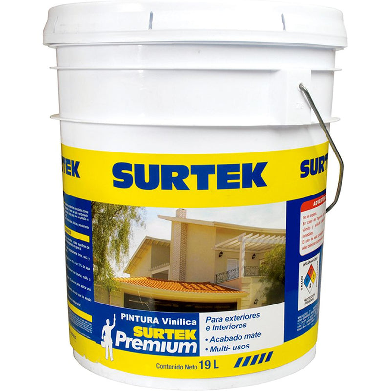 Pintura Vinílica Premium blanca 19lt Surtek