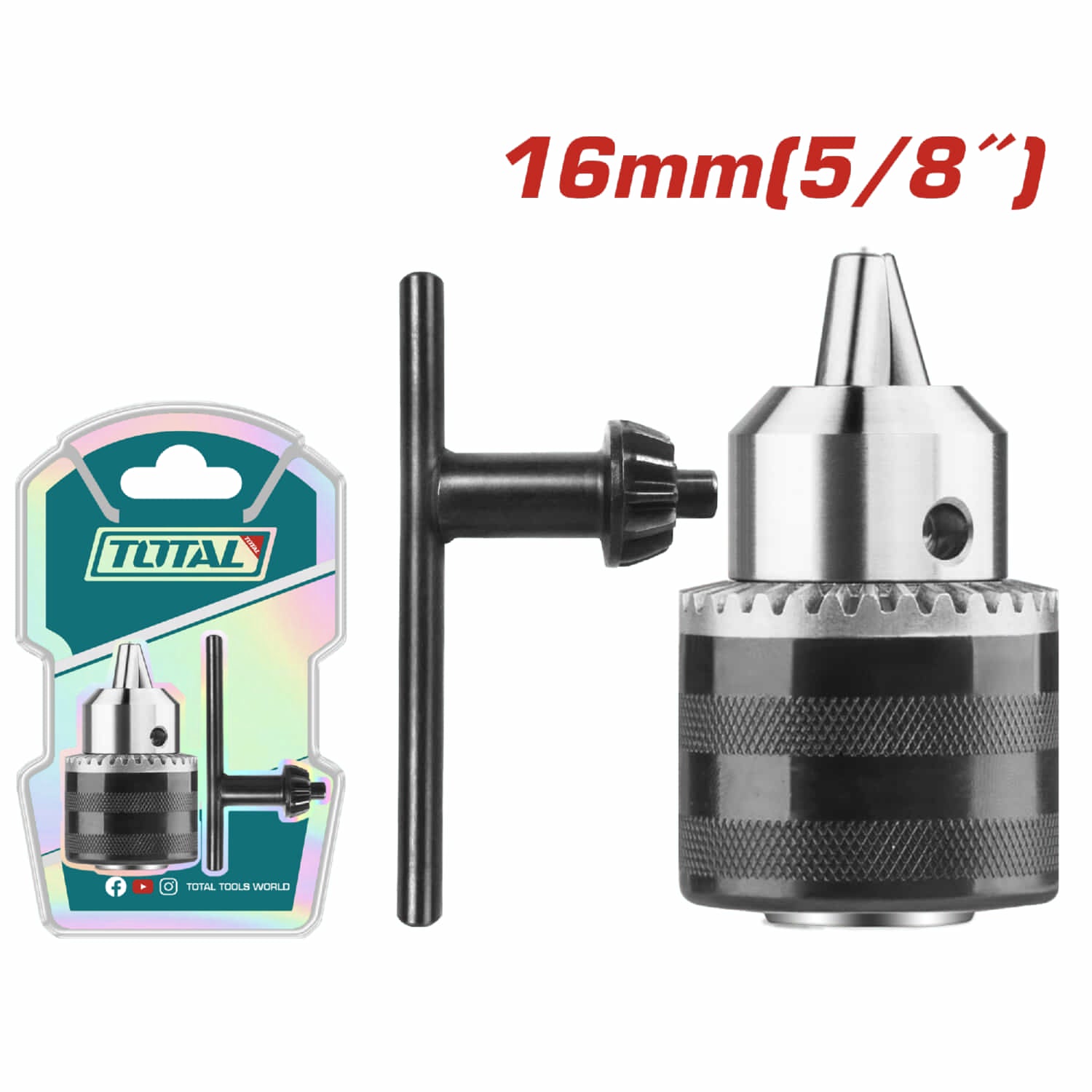 Mandril taladro de 5/8" 16mm. Capacidad 3.0-16mm.