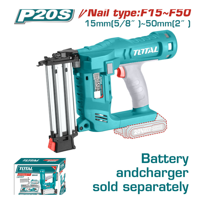 Clavadora madera inalámbrica 20V de iones de litio. Clavos tipo F15~F50 capacidad clavos:100pc.