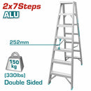 Escalera de tijera aluminio 7 pasos. 1,8 mts