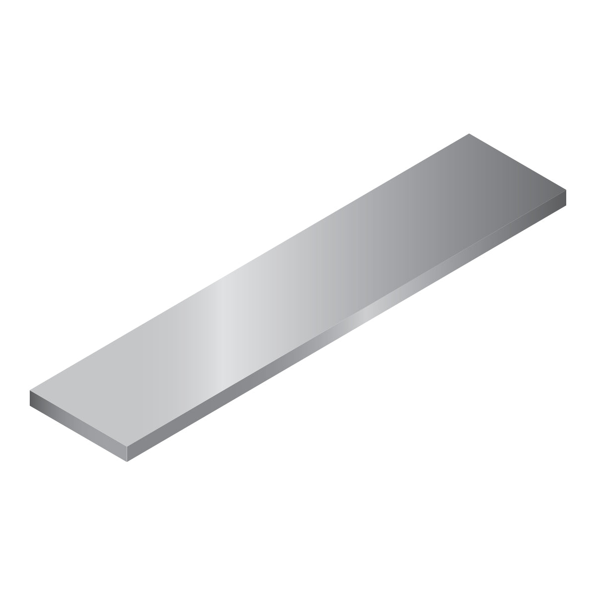 Platina decorativa 2". Espesor 3.00 mm Largo 5.85 mts. Material 6063-T5. Acabado Anonizado Silver