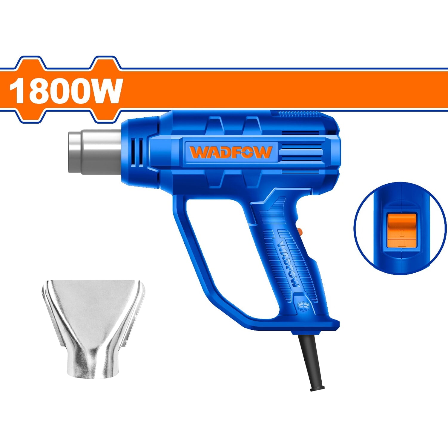 Pistola de calor 1800W  110-120V  Temp 480º C 560º C   Incluye boquilla  Blower aire caliente