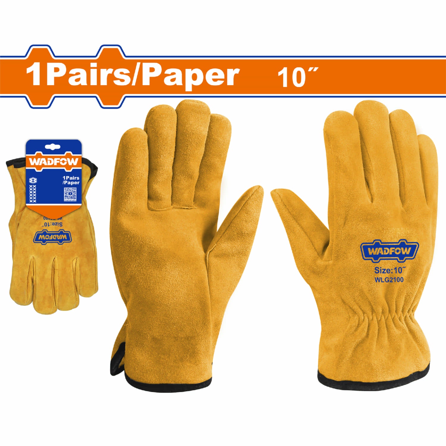 Guantes de Cuero 10” Doble costura. (1 par) Guantes de Soldador.