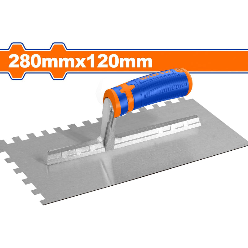 Llana de Yeso con dientes (mango de plástico) 280mmx120mm. Dientes 10x10.