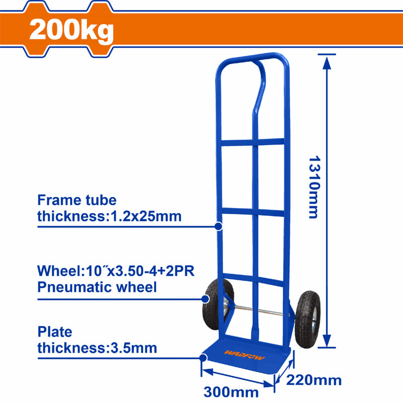 Carretilla Manual de Carga para 200 Kg. Espesor de los Tubos: 1.2 x 25 mm. Alta Calidad. Trolley