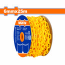 Cadena Plástica color Amarillo. 6mmx25mm. Long.25m.