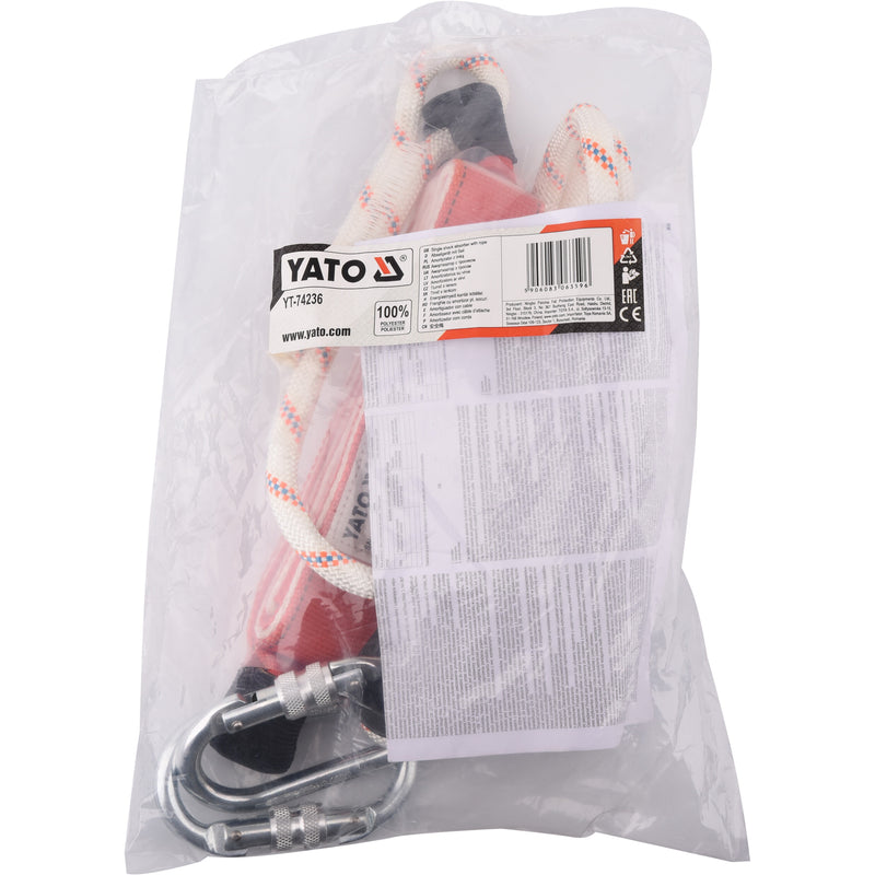 Línea de vida para arnés anticaídas absorbedor impacto con 2 ganchos mosquetones