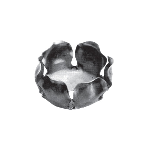 Flor artística de hierro forjado Diámetro Ø 55 mm, 33 mm de Alto.