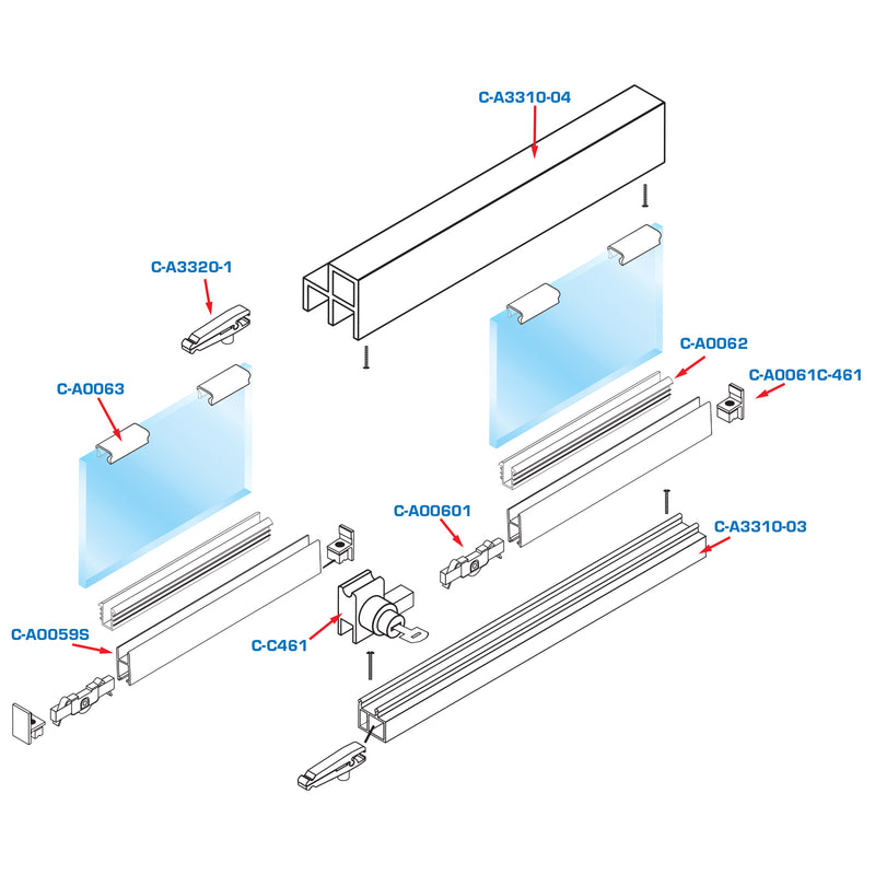 Rodamiento para perfil de vitrina C-A0059. Material POM con reolineras ( se vende por unidad)