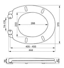 Tapa De Asiento De Inodoro Duroplast Medida Universal 405-410Largo *370 Ancho (Color Blanco) Cierre