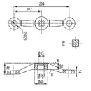 Araña fitting  2 vias en 180 grados. SATIN 304