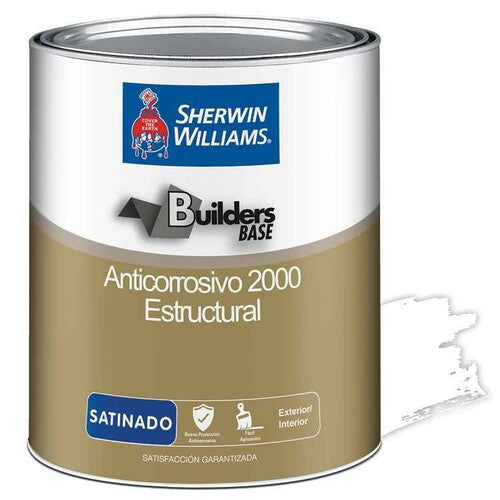 Pintura anticorrosiva satinada color blanco, 1/4 Galón. Sherwin Williams