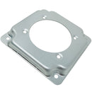 Tapa Metalica para Cajilla de 4x4 con Hueco para Tomacorriente Industrial de 220 Volt - 50Amp.