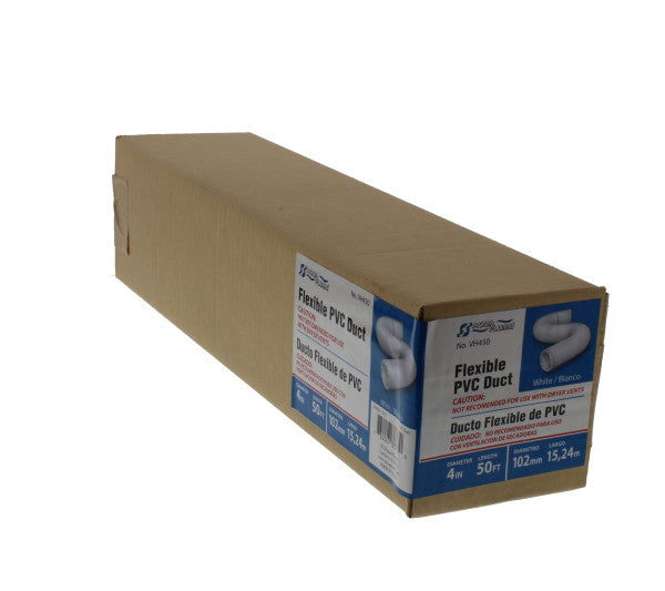 Ducto flexible de PVC de 50 pies para aire acondicionado de 4"