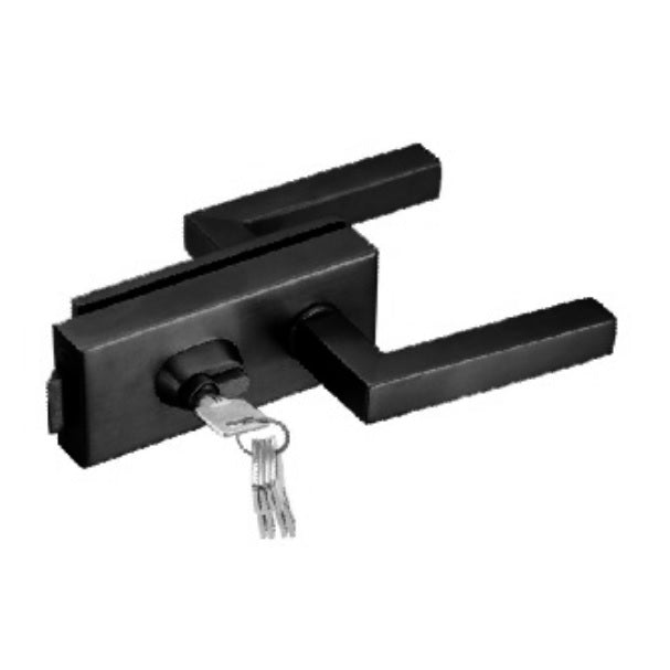 Cerradura de Manigueta. Cilindro de Seguridad. Acero Inoxidable 304. Acabado Negro