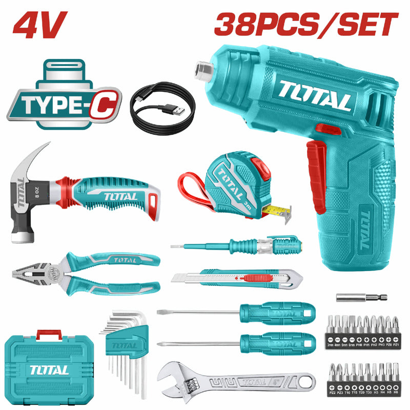 Juego de herramientas atornillador electrico drill de 38 piezas Incluye accesorios y maletin.