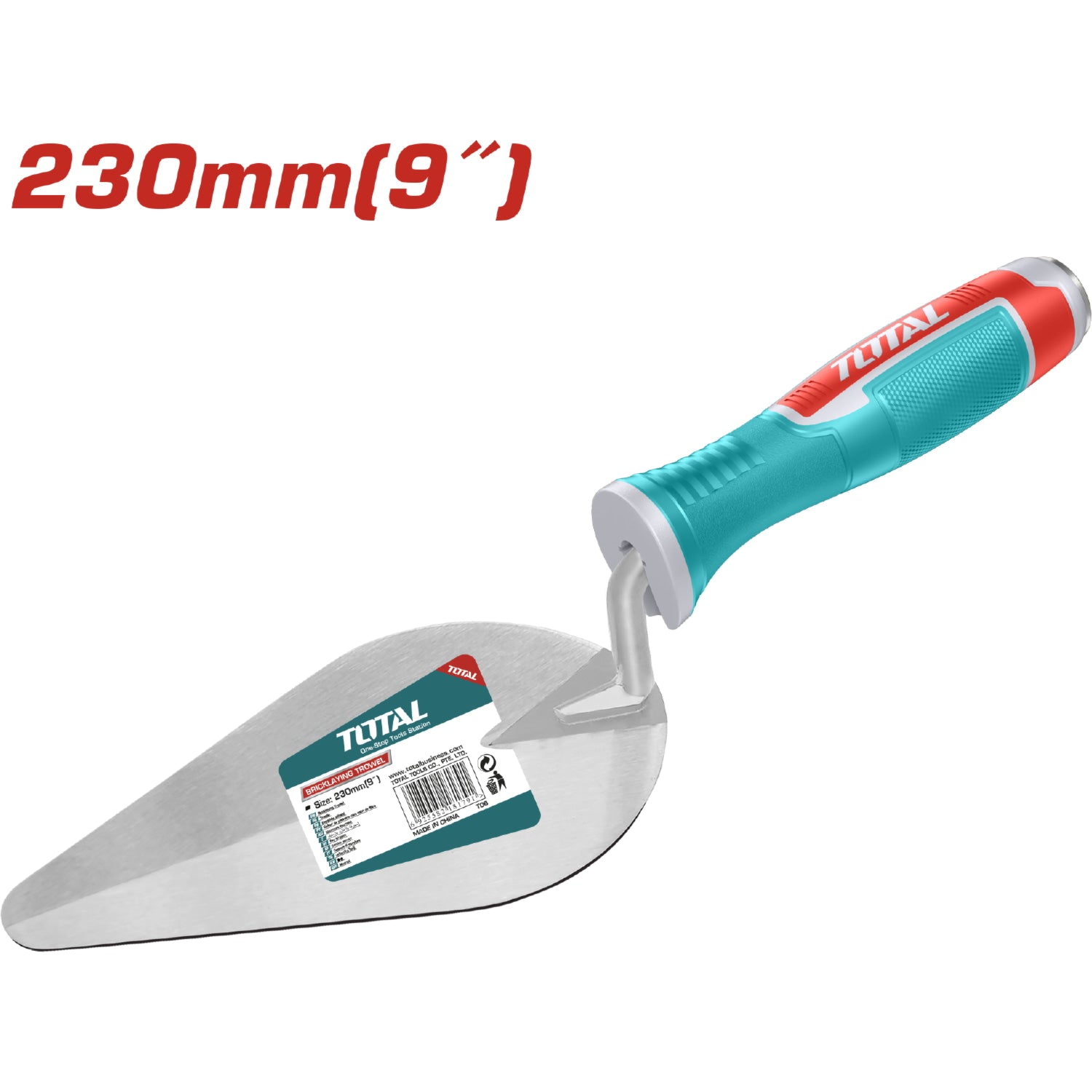 Palustre de albañil 9" / 230mm. Mango confortable de Plastico TOTAL