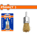 Cepillo alambre cilíndrico vástago 25mm. Para Taladro. Longitud cable: 25mm. Ideal para afilar.