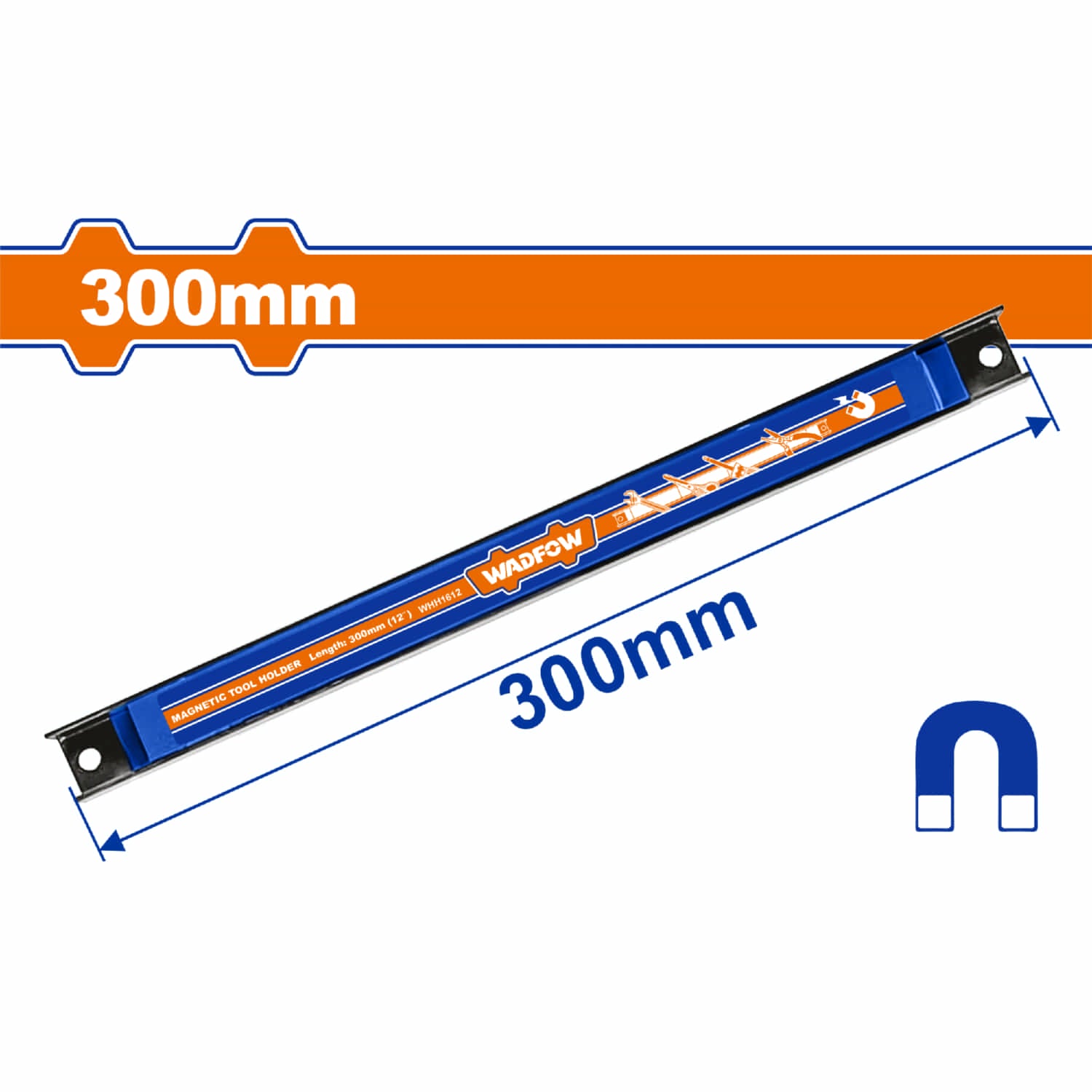 Marco organizador Magnético para Herramientas 12" Tracción: 10Kg. Uso: Llaves, destornilladores.