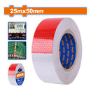 Cinta Reflectiva Rojo y Blanco Tránsito. 2" (50mm) x 25metros largo Alta resistencia a la intemperie. Señalización. Para vehiculos