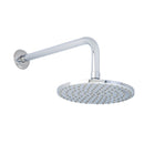 Regadera ducha de plato redonda con brazo y chapetón. Cuerpo y brazo en latón . Acabado cromo.