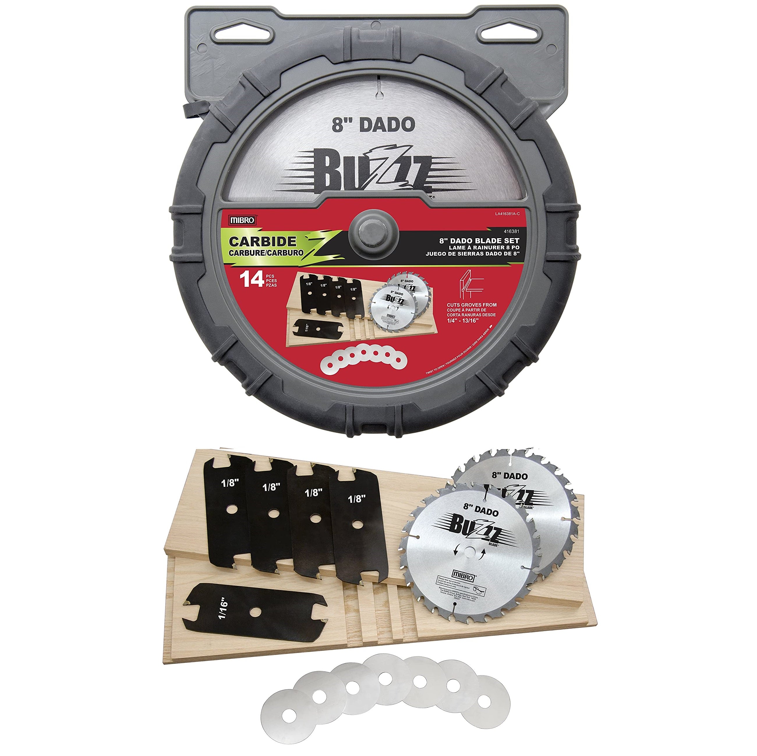 Discos de Corte Dado para Madera de Carburo. Juego de 14 Piezas