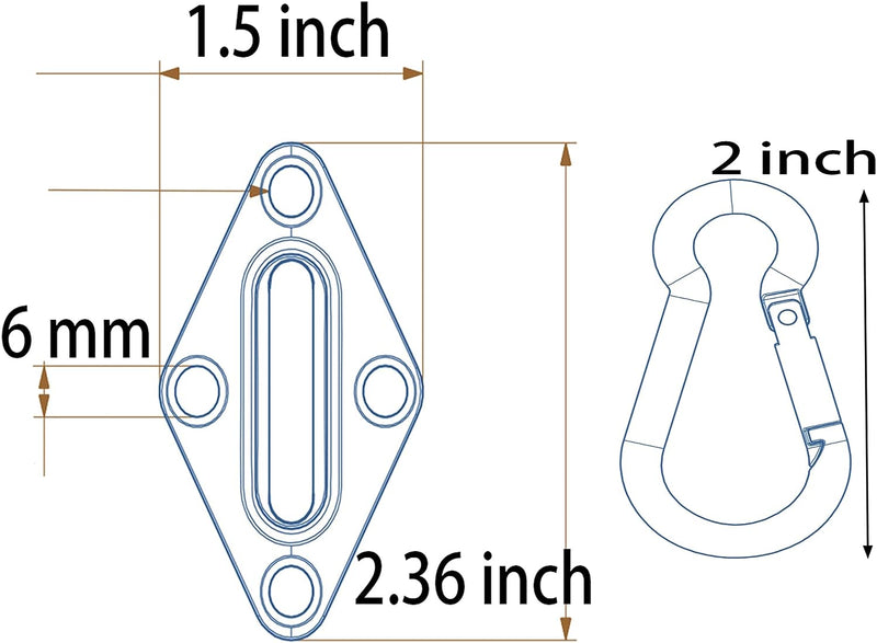 Ganchos para hamacas y sillas colgantes (set de 4 pzas)