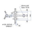 Araña de 2 vias con aleta. No incluye pernos. BRILLANTE 304