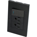 Interruptor/Enchufe con 1 apagador y 2 contactos negro 1/3 Surtek.