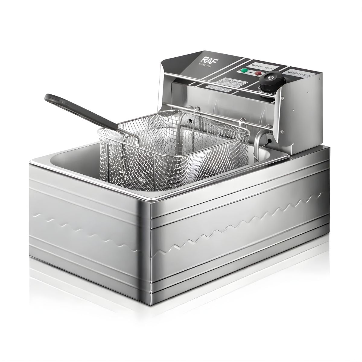 Freidora de Aceite 6L 1600W Inoxidable con Control de Temperatura. Rango 160°–180°C. Deep Fryer.