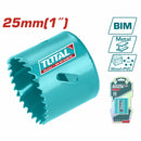 Broca cilíndrica HSS M3 Bi-Metal, Dientes variados 4-6TPI, diámetro 25mm.