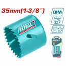 Broca cilíndrica HSS M3 Bi-Metal, dientes 4-6TPI, diámetro 35mm. Profundidad de corte:38mm. Sierra de Agujero.