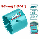 Broca cilíndrica HSS M3 Bi-Metal, dientes 4-6TPI, diámetro 44mm. Profundidad de corte:38mm. Sierra de Agujero.