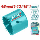 Broca cilíndrica HSS M3 Bi-Metal, Dientes variados 4-6TPI, diámetro 46mm.