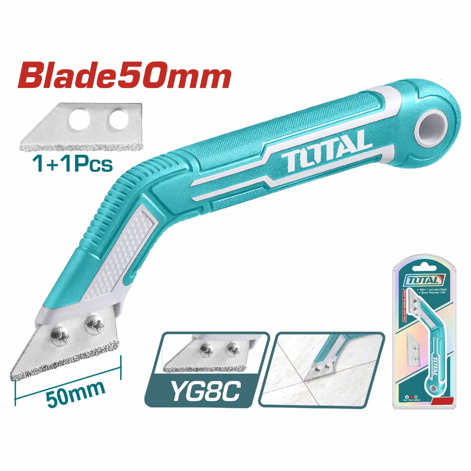 Raspador de Lechada 8" Hoja de YG8C2 Quitacementos. Sierra de mano. Incluye 1 hoja extra. Baldosa