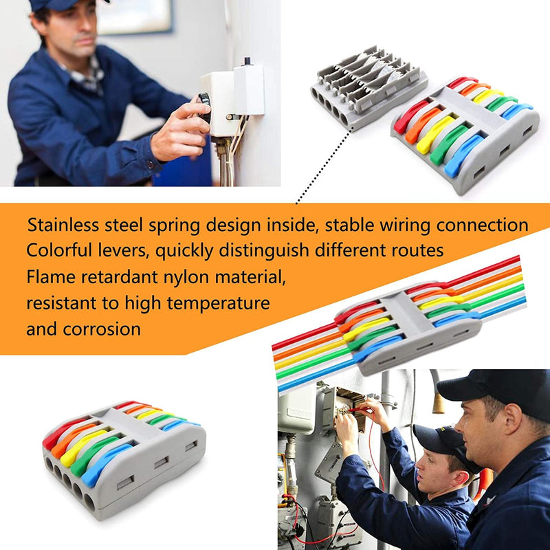 Conector eléctrico de empalme rápido. De 5 vías. (1 Und)