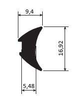 Junta de acristalar de 6 mm.  EPDM alta calidad. Se vende rollo de 60 mts. Color negro.