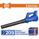 Soplador 20V Inalámbrico. 15000rpm. No incluye batería ni cargador. Blower soplador de hojas