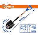 Pala de acero con mango de madera Long.1000mm Acero al carbono. 210mm x 270mm