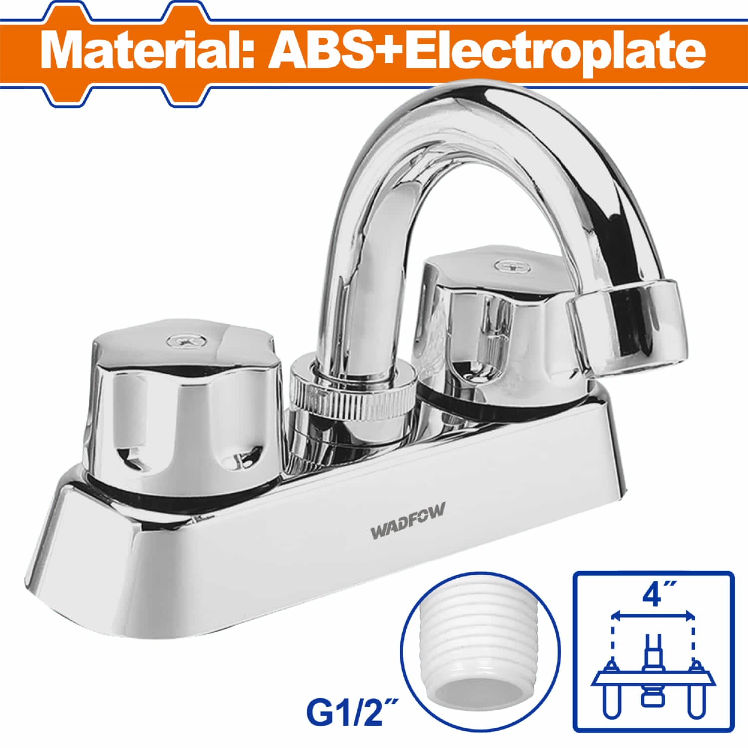 Llave para Lavamanos 4" Material: ABS Modo frío y caliente. Grifo para lavabo.