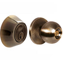 Combo pomo bola y cerrojo sencillo, latón antiguo Lock