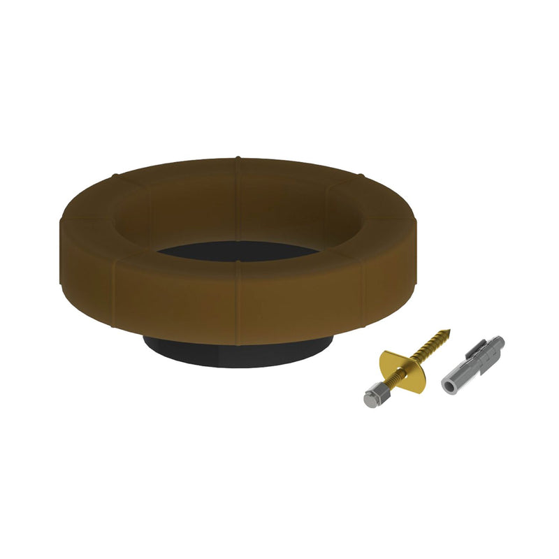Anillo de cera para instalación de inodoros con guía y herrajes de instalación