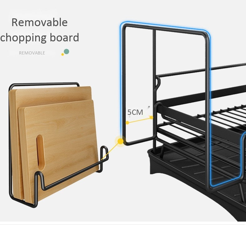 Escurridor de Platos 2 niveles, color negro.